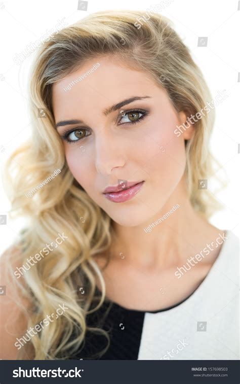 Content Pretty Blonde Model Looking Camera Stock Photo Shutterstock