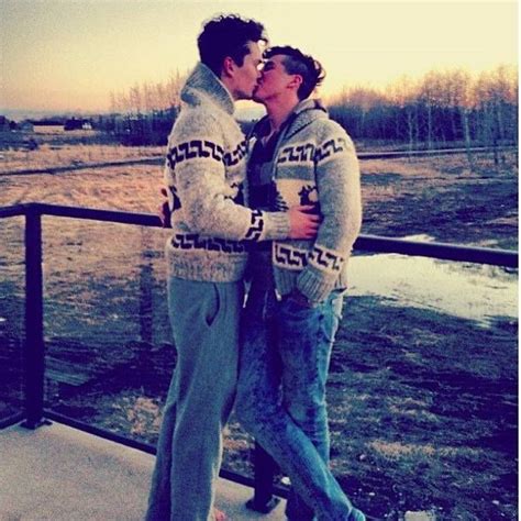 Two Gay Men In Sweater Kissing Hot Sweater Lgbt Love Men