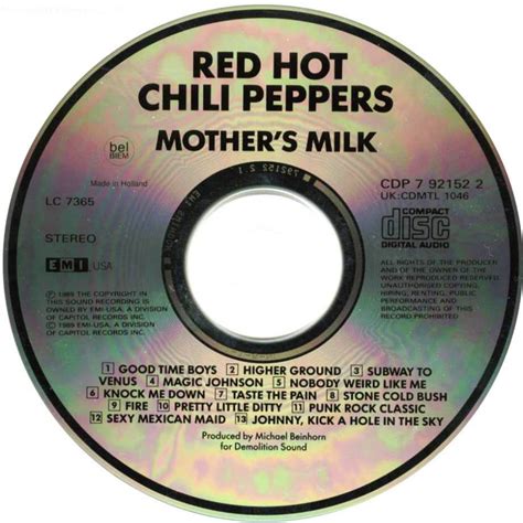 Car Tula Cd De Red Hot Chili Peppers Mother S Milk Portada