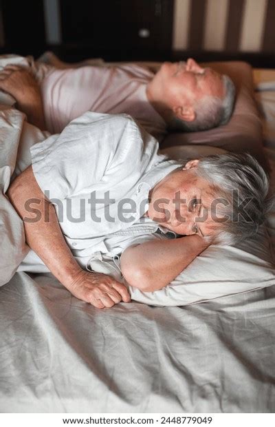 Upset Mature Woman Lying Bed Near Stock Photo Shutterstock