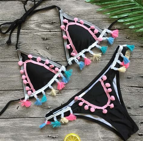 Bikini set 2017 push up bañadores para las mujeres traje de baño negro color baño Trajes bikini