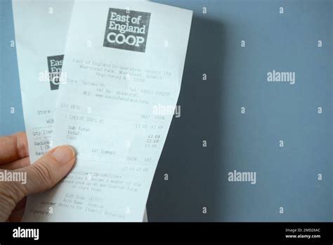 Coop Till Receipts In Hand Stock Photo Alamy