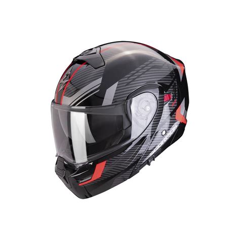 Casco Scorpion Exo 930 Evo Sikon Negro Plata Rojo