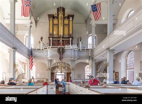 Boston Usa Sep 12 2017 Inside The Famous Old North Church In