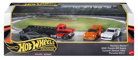 Hot Wheels Premium Collector Display Sets 3 Cars 1 Transporter Walmart