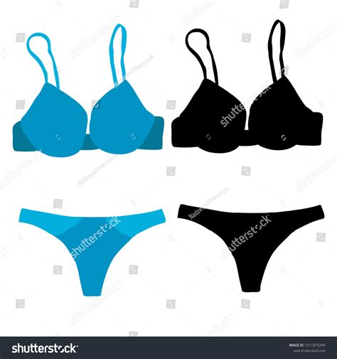 Vector Isolated Lingerie Silhouette Blue Stock Vector Royalty Free 1511879294 Shutterstock