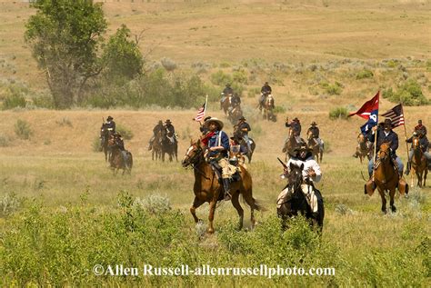 George Custer And 7th Cavalry Attack At Custers Last Stand Reenactment