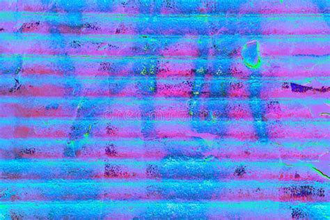Ribbed Surface With Peeling Paint As A Background Changed Color Scheme