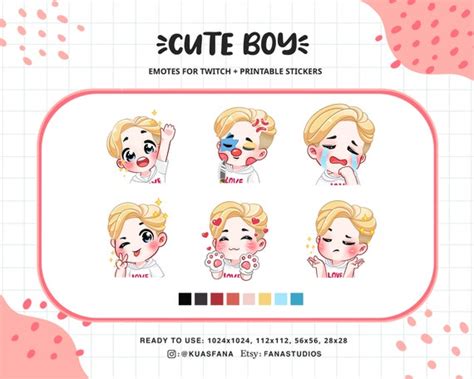 Cute Blonde Hair Boy Emotes For Twitch Twitch Discord Etsy