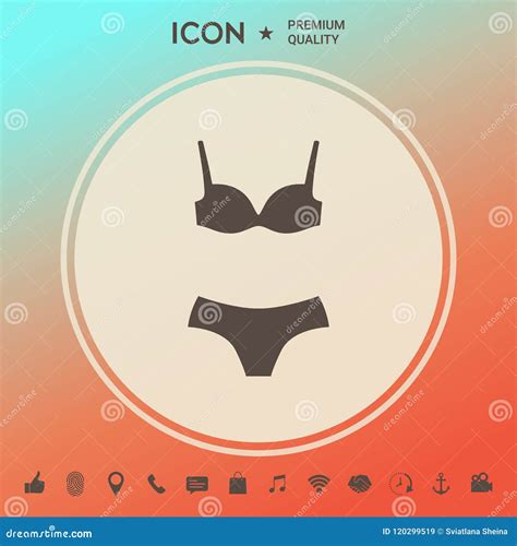 Set Of Lingerie Or Swimsuit Two Piece Bikini The Silhouette Menu Item In The Web Design Stock