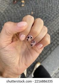 Hand Showing Black Nude Nail Art Stock Photo Shutterstock