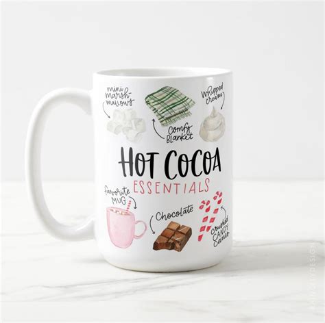 Hot Cocoa Essentials Mug Hot Cocoa Mug Bar Cart Mug Hot Cocoa Bar Mugs Hot Chocolate Mug