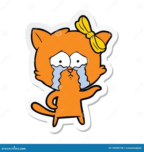Sticker of a cartoon cat stock vector. Illustration of cartoon - 149285738