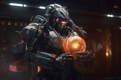 Premium Ai Image A Robot With A Glowing Ball In His Hands