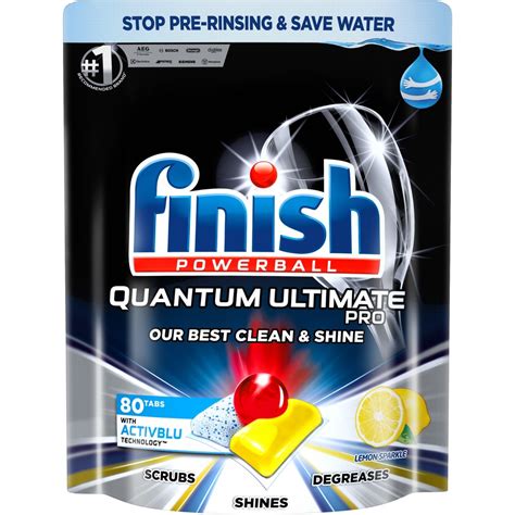 Finish Quantum Ultimate Pro Dishwashing Tablets Lemon Sparkle 80 Pack ...