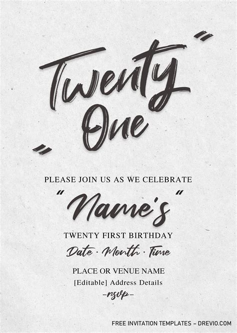 21St Birthday Invitation Templates Free Printable - FREE Printable A-Z