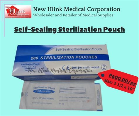 Self Sealing Sterilization Pouch New Hlink Medical Corporation