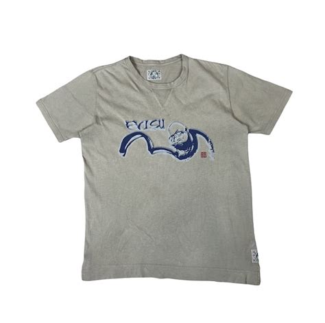 Vintage Vintage Evisu Wave Pattern Cotton T Shirt Grailed