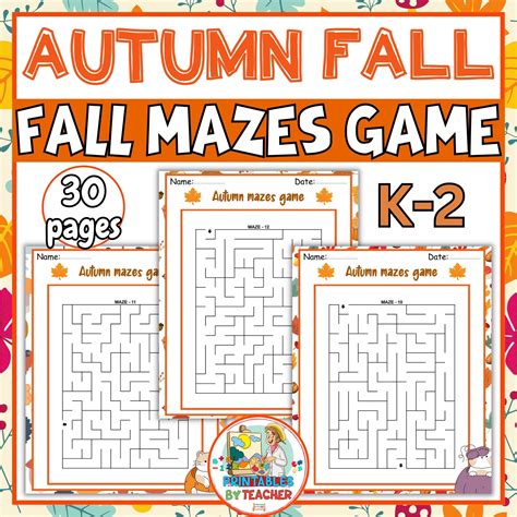 Autumn Fall mazes game for kids| back to school activities | November