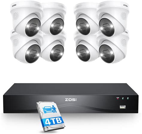 Amazon Zosi K Poe Security Camera System Port Ch Mp Nvr