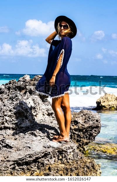 Beautiful Blonde Sexy Woman Poses Bikini Stock Photo Shutterstock