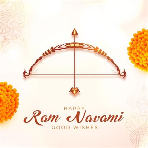 Free Vector Ram Navami Good Wishes Holiday Greeting Card Design