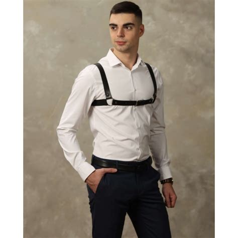 Классическая мужская сбруя с пряжкой на груди, BA400-07 купить в Минске