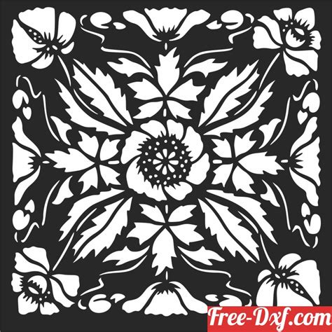 Download Flower Floral Wall Design 7ntyu High Quality Free Dxf Fi