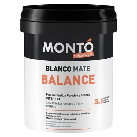 Mont Bricolovers Pintura Para Paredes Y Techos Balance Blanco Mate