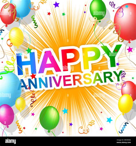 Happy Anniversary Indicating Joy Celebrate And Greeting Stock Photo Alamy
