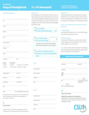 Ausf Llbar Online Csu Cu Antrag Auf Foerdermitgliedschaft