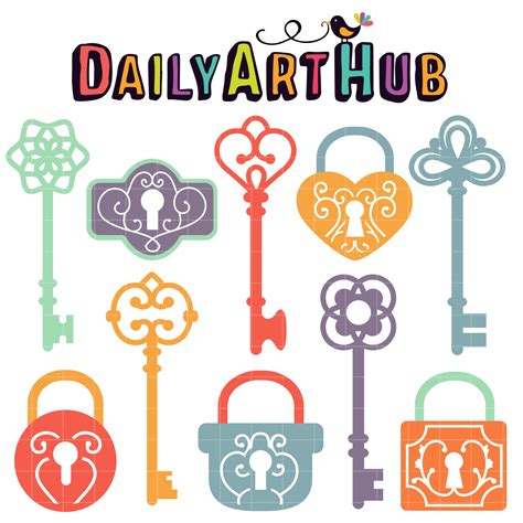 Keys and Locks Clip Art Set – Daily Art Hub // Graphics, Alphabets & SVG