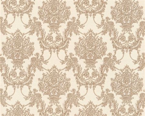 Casa Padrino Barock Vliestapete Beige Braun Barockstil Tapete Mit