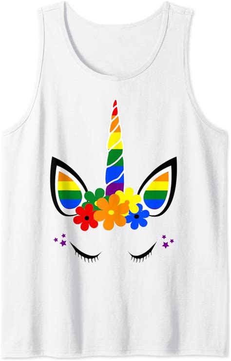 Amazon Cute Rainbow Unicorn Lgbt Gay Lesbian Unicorns Pride Gift Tank Top Clothing Shoes