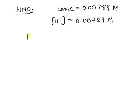 SOLVED: Nitric Acid (HNO3) has a Ka value of ∞ (no finite equilibrium ...