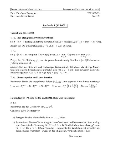 Blatt Th Fifth Paper Department Of Mathematics Technische