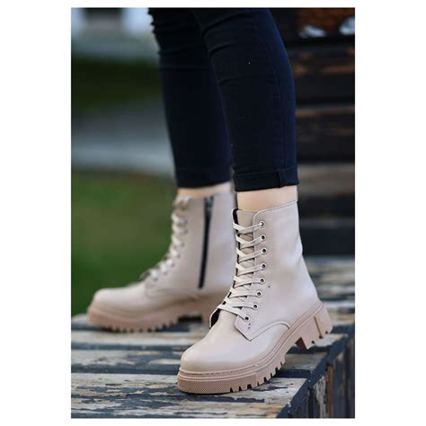 Bria Nude Cilt Bağcıklı ve Fermuarlı Topuklu Modumnet