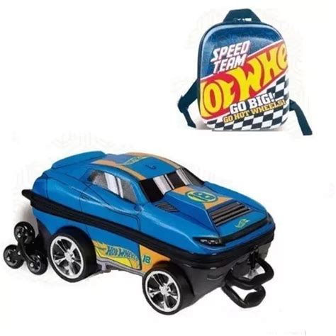 Mochila Hot Wheels Rodinha Muscle 3d Infantil 3 Rodas Maxtoy Parcelamento Sem Juros