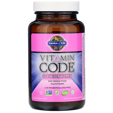 Garden of Life, Vitamin Code, 50 & Wiser Women, RAW Whole Food ...