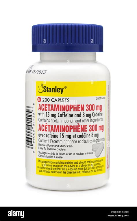 Acetaminophen Tablet With Caffeine And Codeine Bottle Stock Photo Alamy