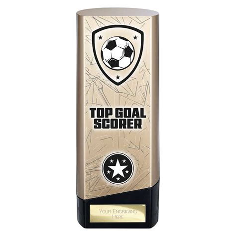 Prime Heavyweight Top Goal Scorer Football Award Trophy Gold And Black