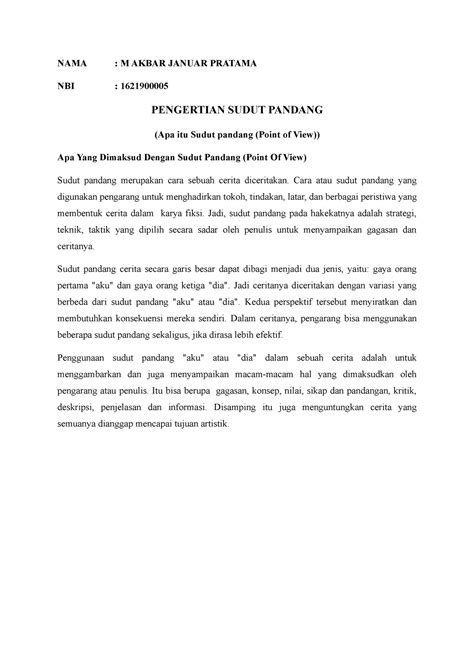 Pengertian Sudut Pandang Apa Itu Sudut Pandang Point Of View M