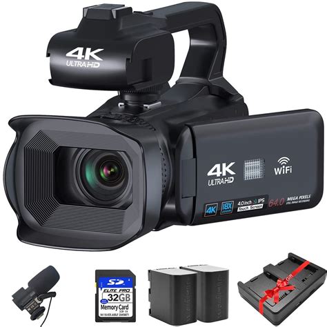 VETEK Camcorder 4K Video Camera 18x Digital CameraFor Live Streaming