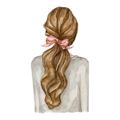 Hairstyle Watercolor Illustration Stock Illustration Illustration Of