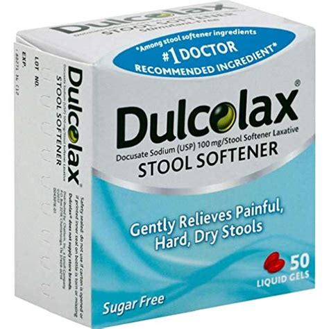 Dulcolax Stool Softener Liquid Gels 100 Count Gentle Stimulant Free