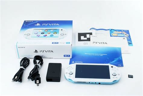 Sony Ps Vita Gentle Blue White Pch W Charger And Field From Japan