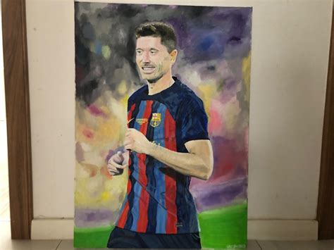 Robert Lewandowski Portret Olejny Iwiny Kup Teraz Na Allegro Lokalnie