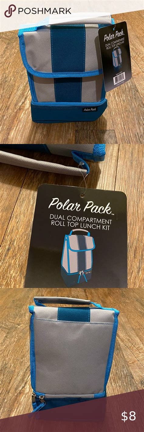 Polar Pack Insulated Dual Compartment Roll Top Lunch Box Lunch Kit