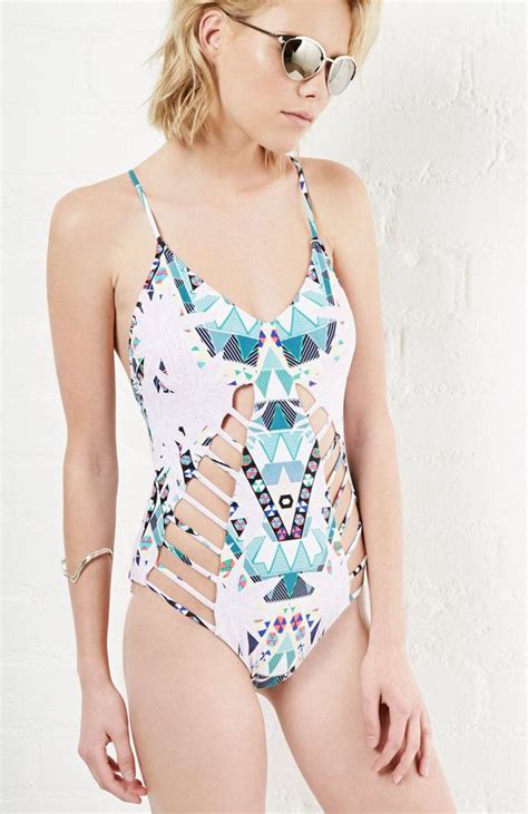 Mara Hoffman Lattice Maillot One Piece In Multi Colored Xs L One