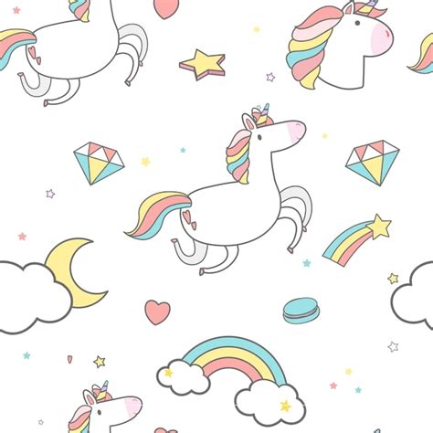 Free Vector Unicorn Seamless Pattern Background Vector